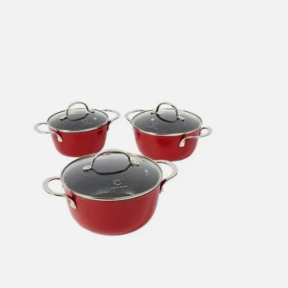Curtis Stone 6-piece Dura-Pan+ Nesting Saucepan Set ( new with box)